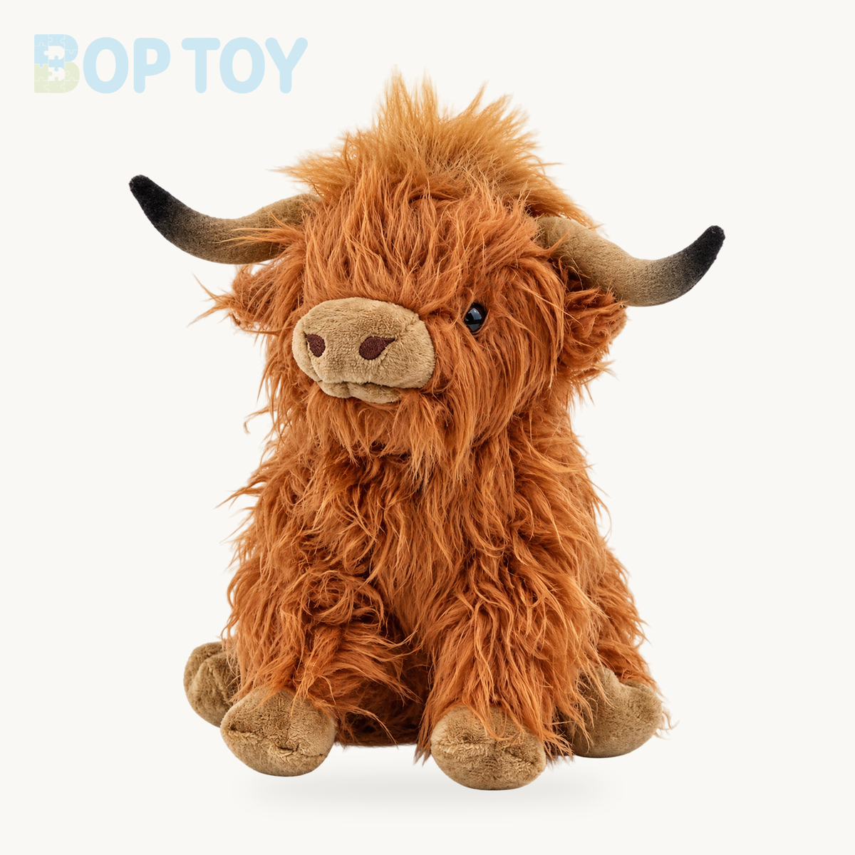 Plushie Realistic Highland Cow, Three Colors, 10" | 25 cm – 25cm brown