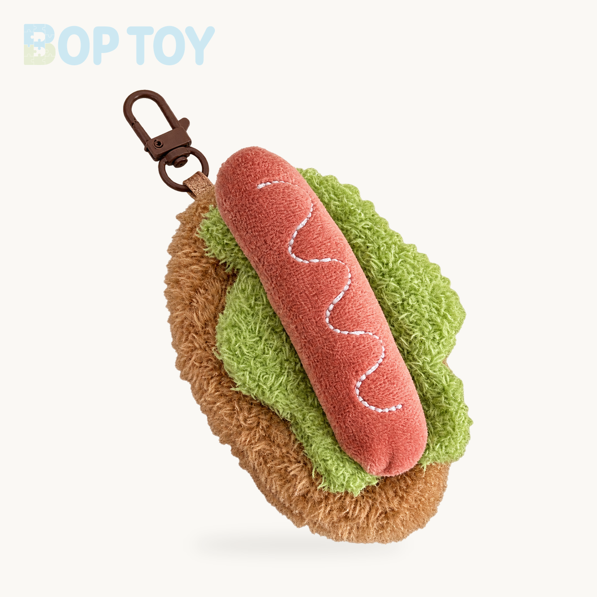 Korean-Style Food Plush Keychain Set | Hamburger, Sandwich & Snack Pendants – 2