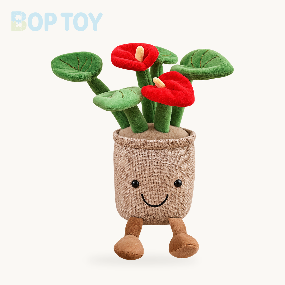Smiling Anthurium Plush | Potted Flower Doll & Keychain Pendant – Red anthurium 1 / 10cm pendant, Red anthurium 1 / 35cm doll
