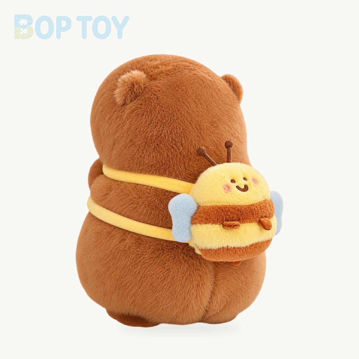 Kawaii Capybara with Backpack Plush Collection – Bee / 13in / 33cm, Bee / 5in / 12cm (Keychain), Bee / 9in / 23cm