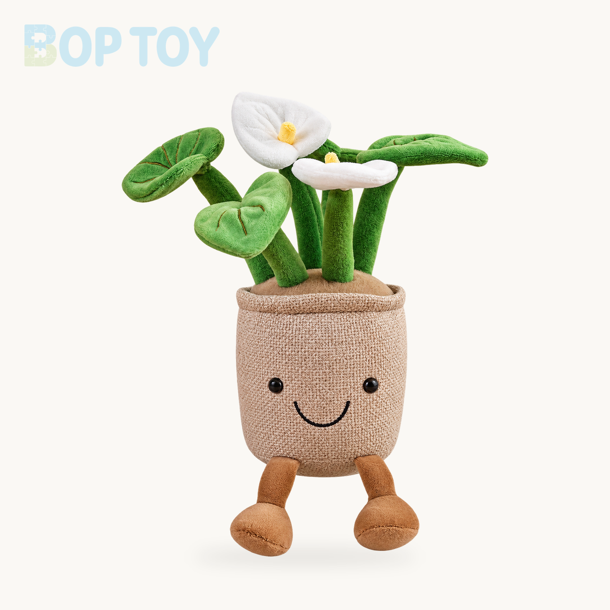 Smiling Anthurium Plush | Potted Flower Doll & Keychain Pendant – White anthurium 1 / 10cm pendant, White anthurium 1 / 35cm doll
