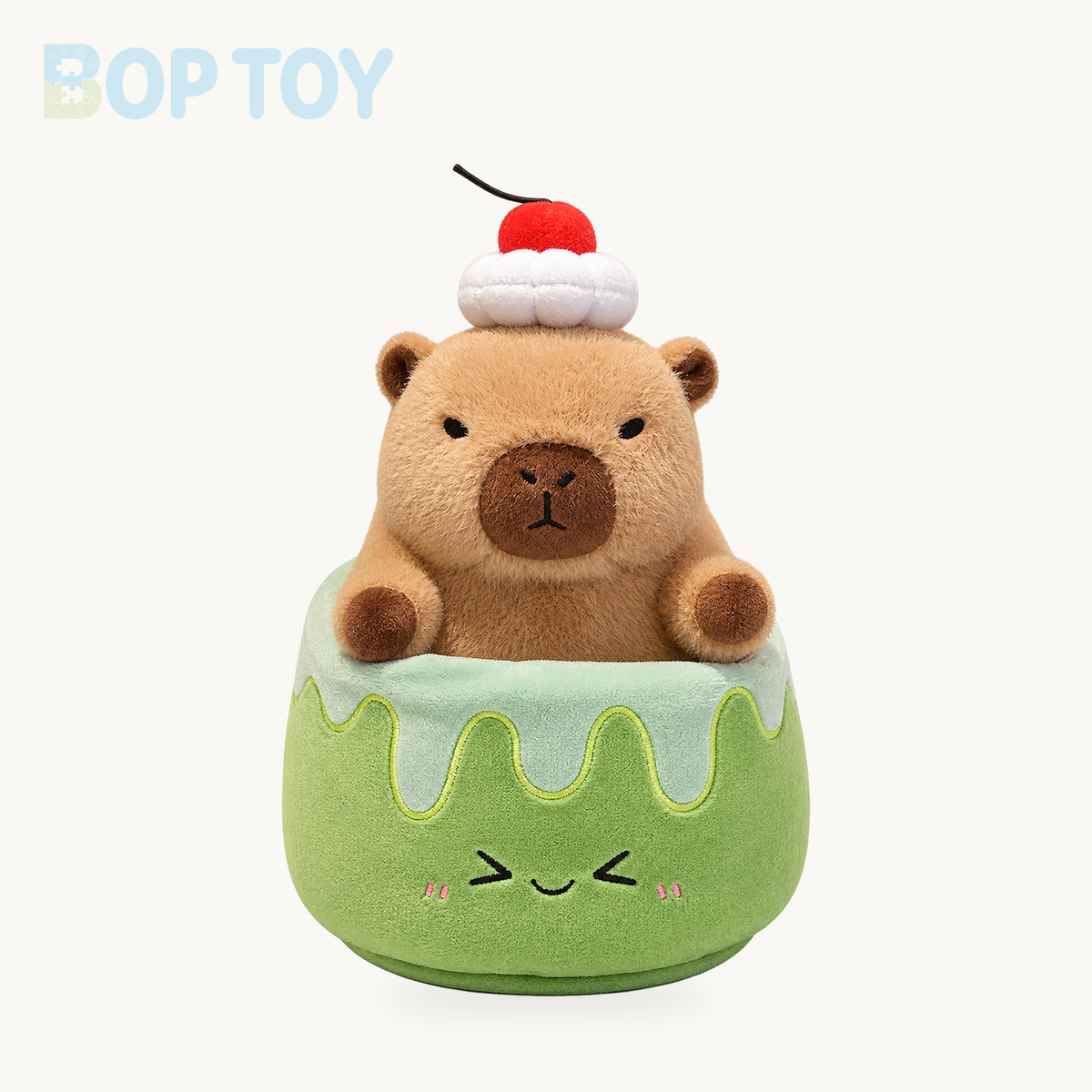 Ice Cream Capybara Plush Toy - Soft Dessert Animal & Nest, 8-13" | 20-33 cm – Green cake / 20cm, Green cake / 33cm