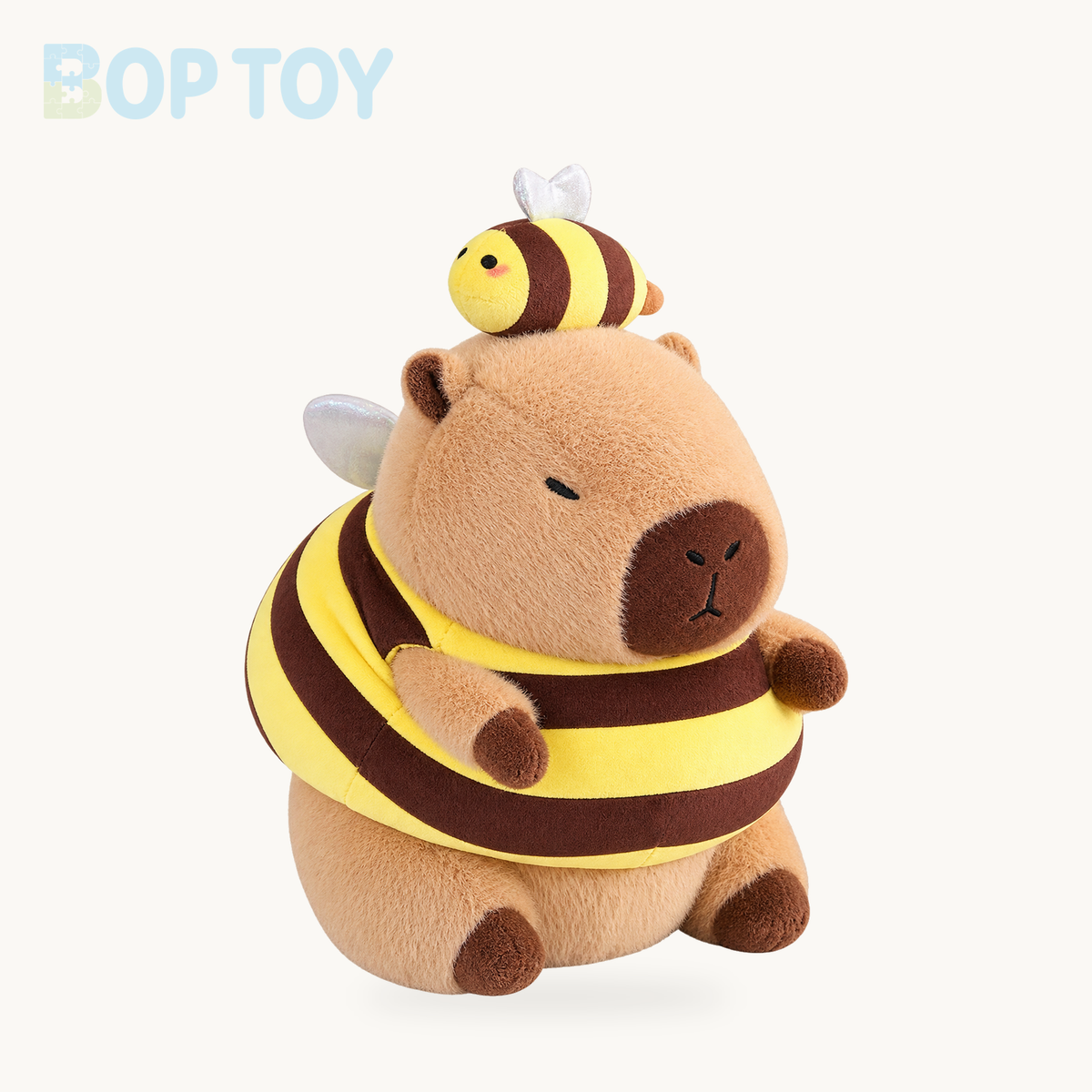 Baby Capybara Animal Dress-up Plushie Collection – 12in / 30cm / Bee, 16in / 40cm / Bee