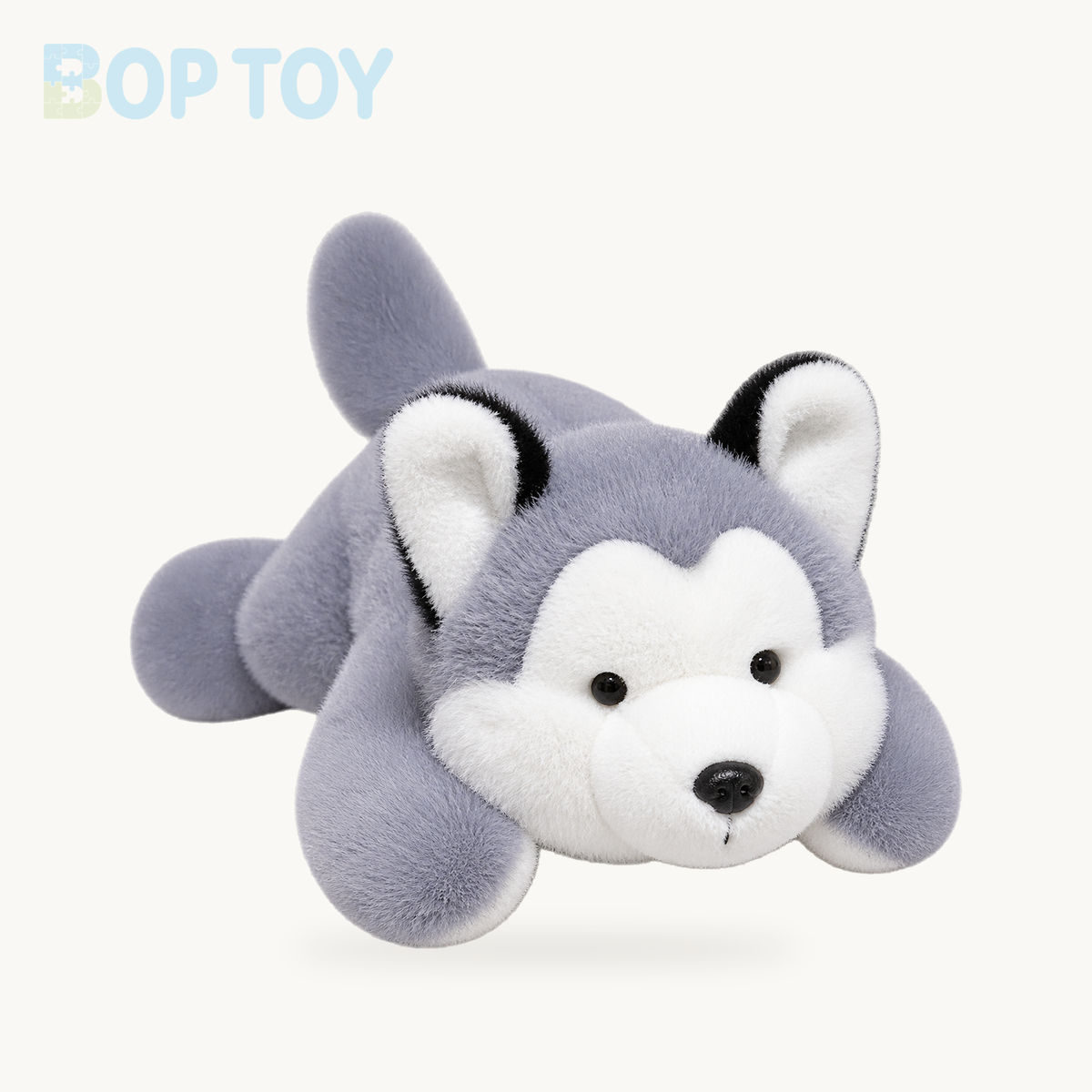 Fluffy Laying Animal Family Plushies – Husky / 18cm, Husky / 30cm, Husky / 40cm