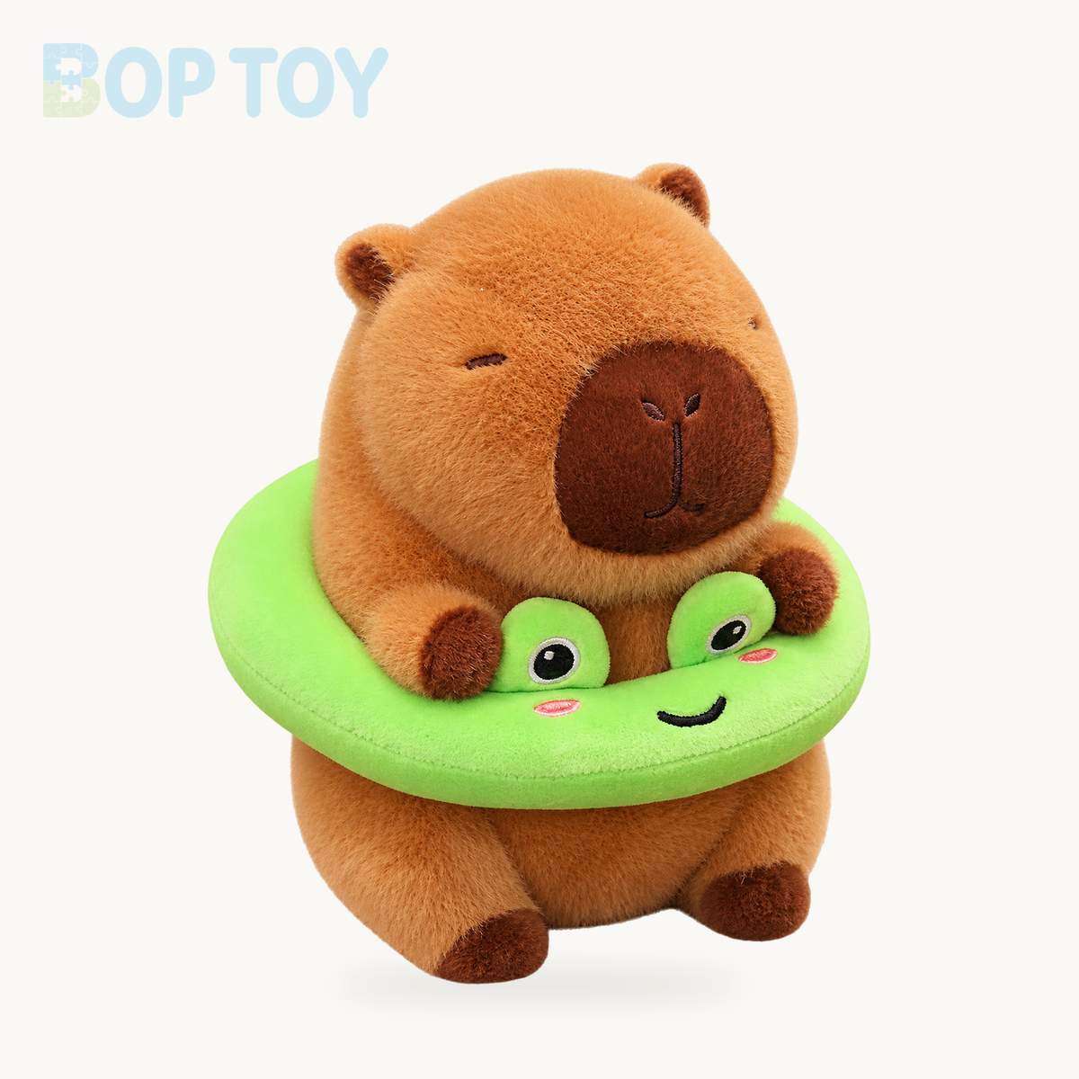 Fluffy Capybara with Float Plushie – Frog