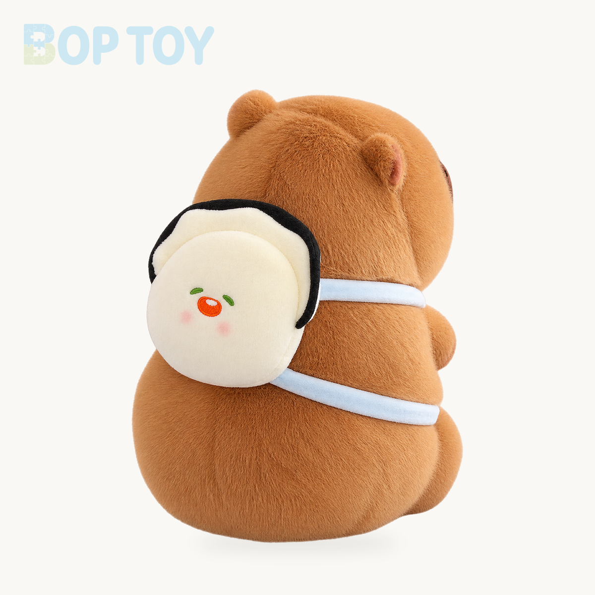 Kawaii Capybara with Backpack Plush Collection – Oyster / 13in / 33cm, Oyster / 5in / 12cm (Keychain), Oyster / 9in / 23cm