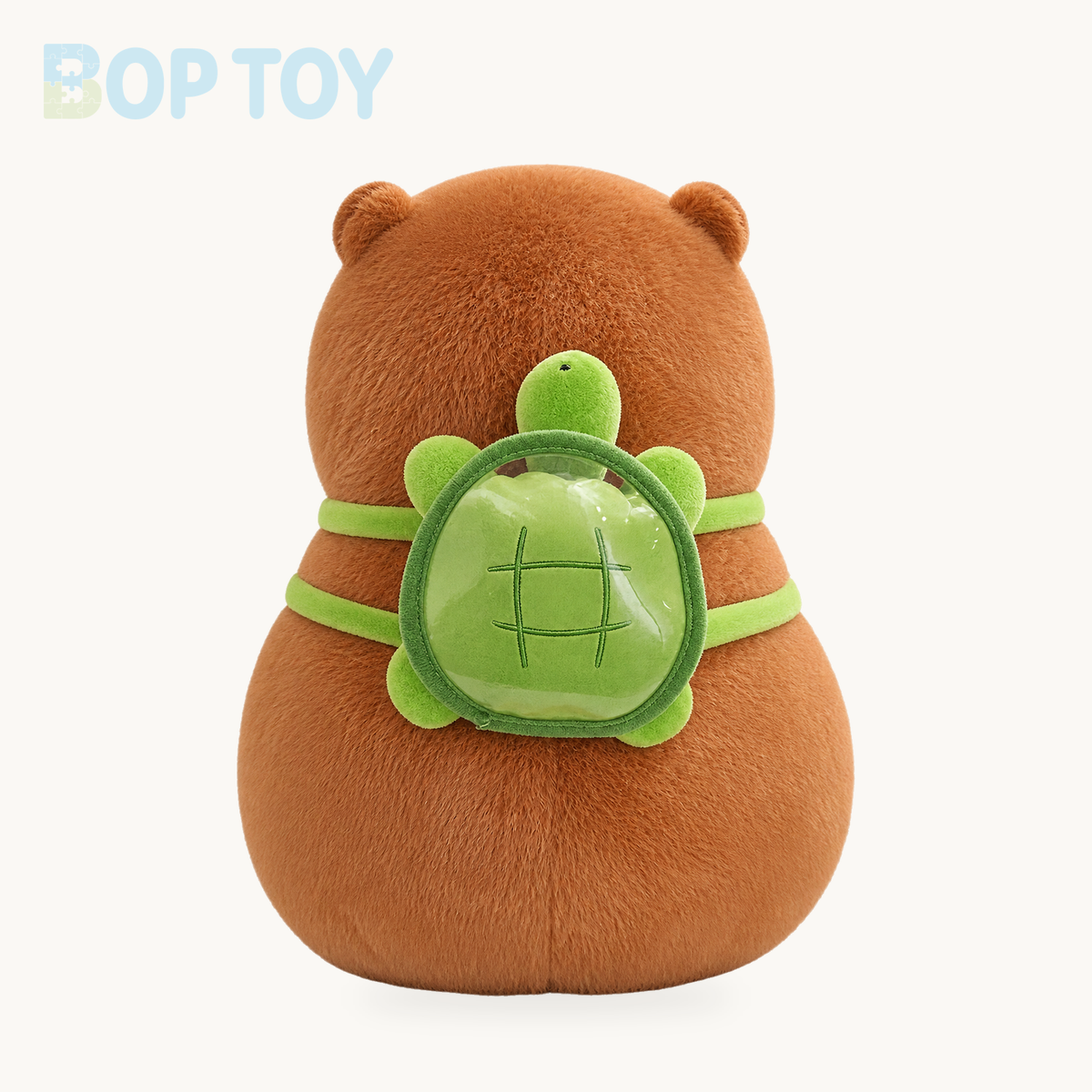 Kawaii Capybara with Backpack Plush Collection – Tortoise / 13in / 33cm, Tortoise / 5in / 12cm (Keychain), Tortoise / 9in / 23cm