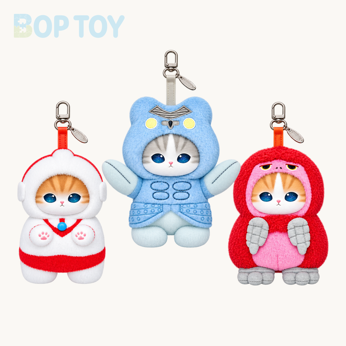 Mofusand X ULTRAMAN Kiramekko Plush Pendant Blind Box — Whole Set of 3 variant