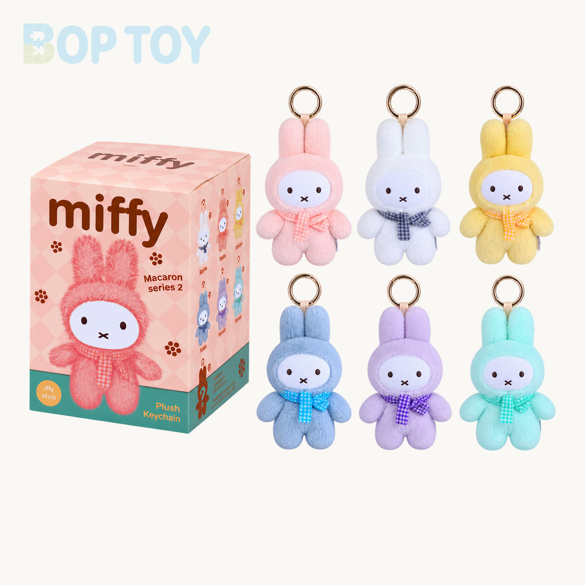 Miffy x Vipo Macaron Series 2 Plush Dolls Blind Box — Whole set of 6 variant