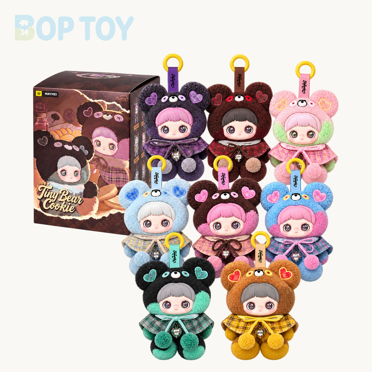 Maymei Tiny Bear Cookie Series Vinyl Plush Keychain Blind Box — Whole set of 8 variant